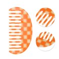 thumbnail image 2 of Unique Bargains 1 Pc Semicircle Retro Checkerboard Hair Comb Orange White Acetate Sheet, 2 of 5