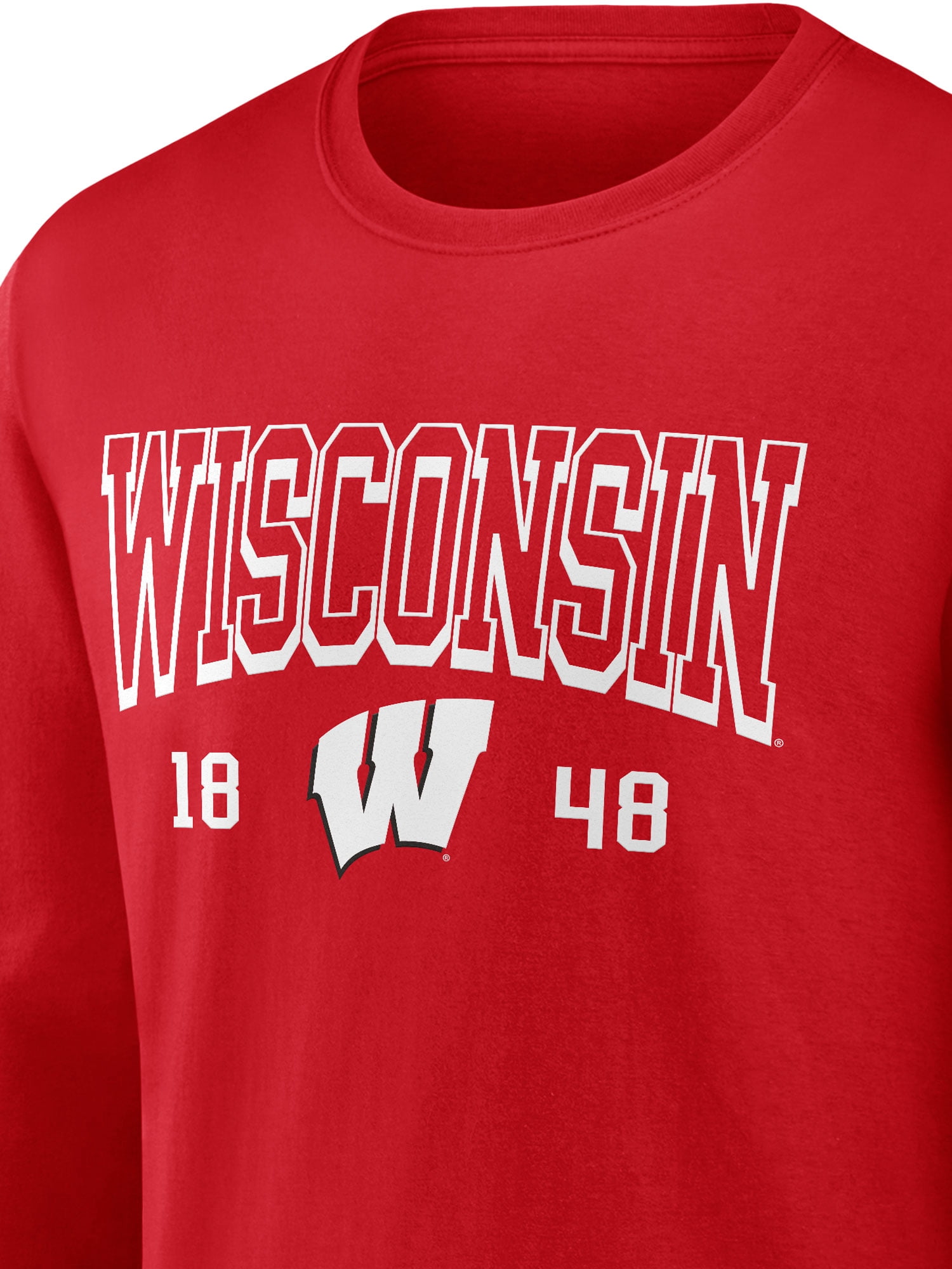 NCAA Wisconsin Badgers Men's Cotton Red Long Sleeve T-Shirt