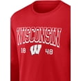 thumbnail image 3 of NCAA Wisconsin Badgers Men's Cotton Red Long Sleeve T-Shirt, 3 of 4