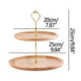 thumbnail image 2 of Double-Layer Wooden Cake Stand | 2-Tier Dessert Display & Fruit Tray | Elegant Wood Color Home Decor for Parties & Dining, 2 of 2