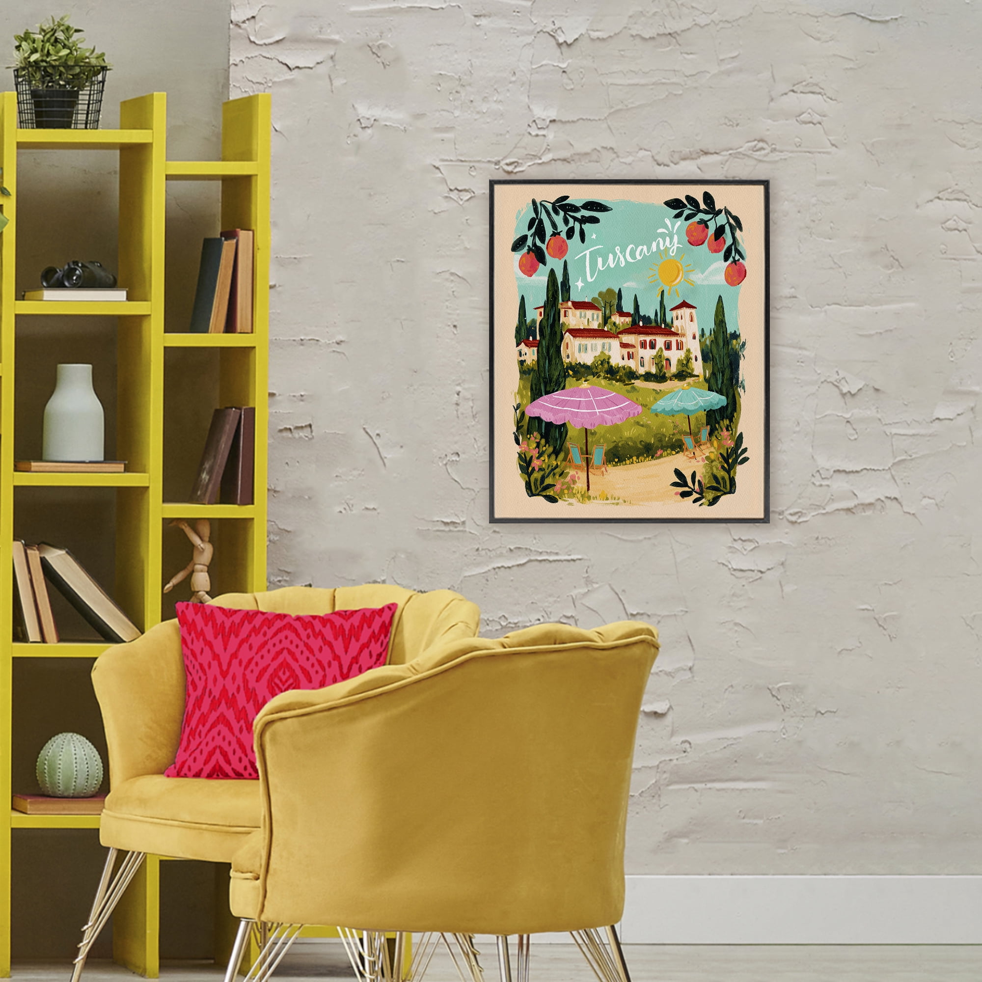 Fruit Bordered Tuscany Black Framed Giclee Art, design by Yen