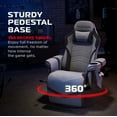 thumbnail image 7 of RESPAWN 900 Console Gaming Recliner with Footrest and Lumbar Support - Comfortable Ergonomic Gaming Chair with Headrest, No Wheels, Reclining, Heavy Duty, Racing Style Video Game Chairs - Gray Fabric, 7 of 7