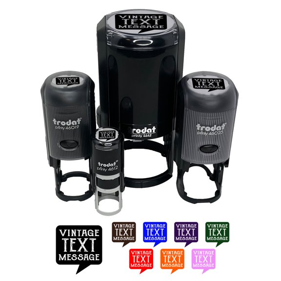 Fun Mail Vintage Text Message Letter Penpal Self-Inking Rubber Stamp Ink Stamper - Purple Ink - Small 3/4 Inch