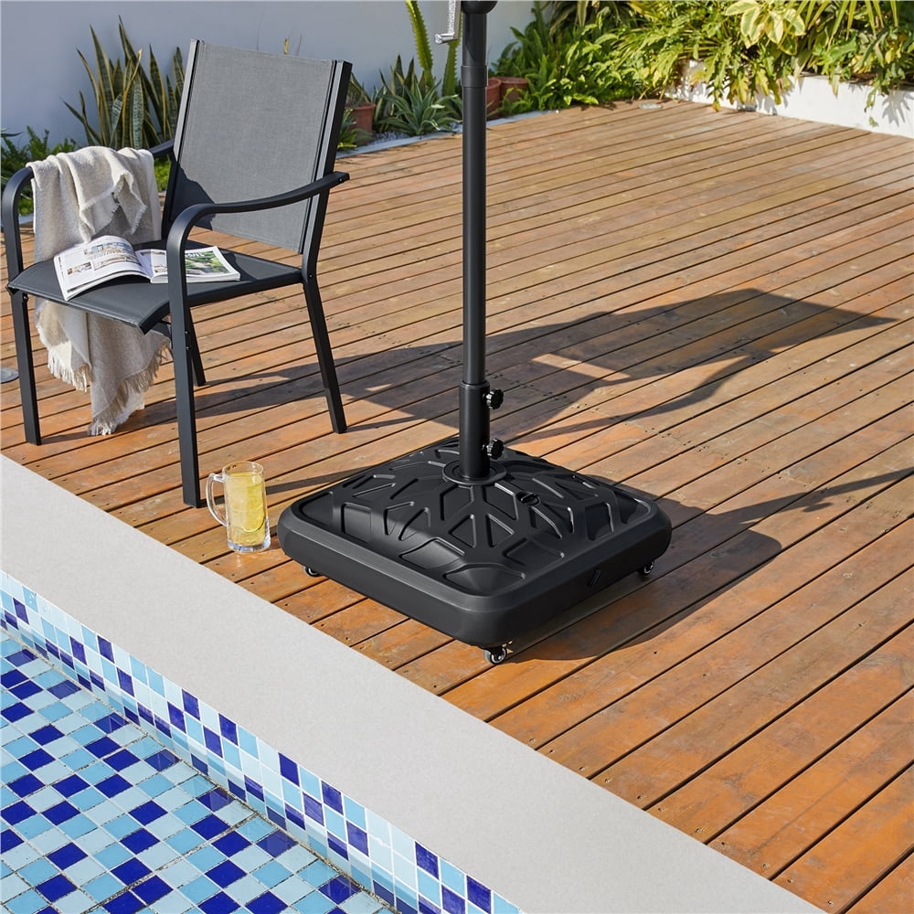 Yaheetech 22.5" Square Water & Sand-Filled Patio Umbrella Base Stand, Black