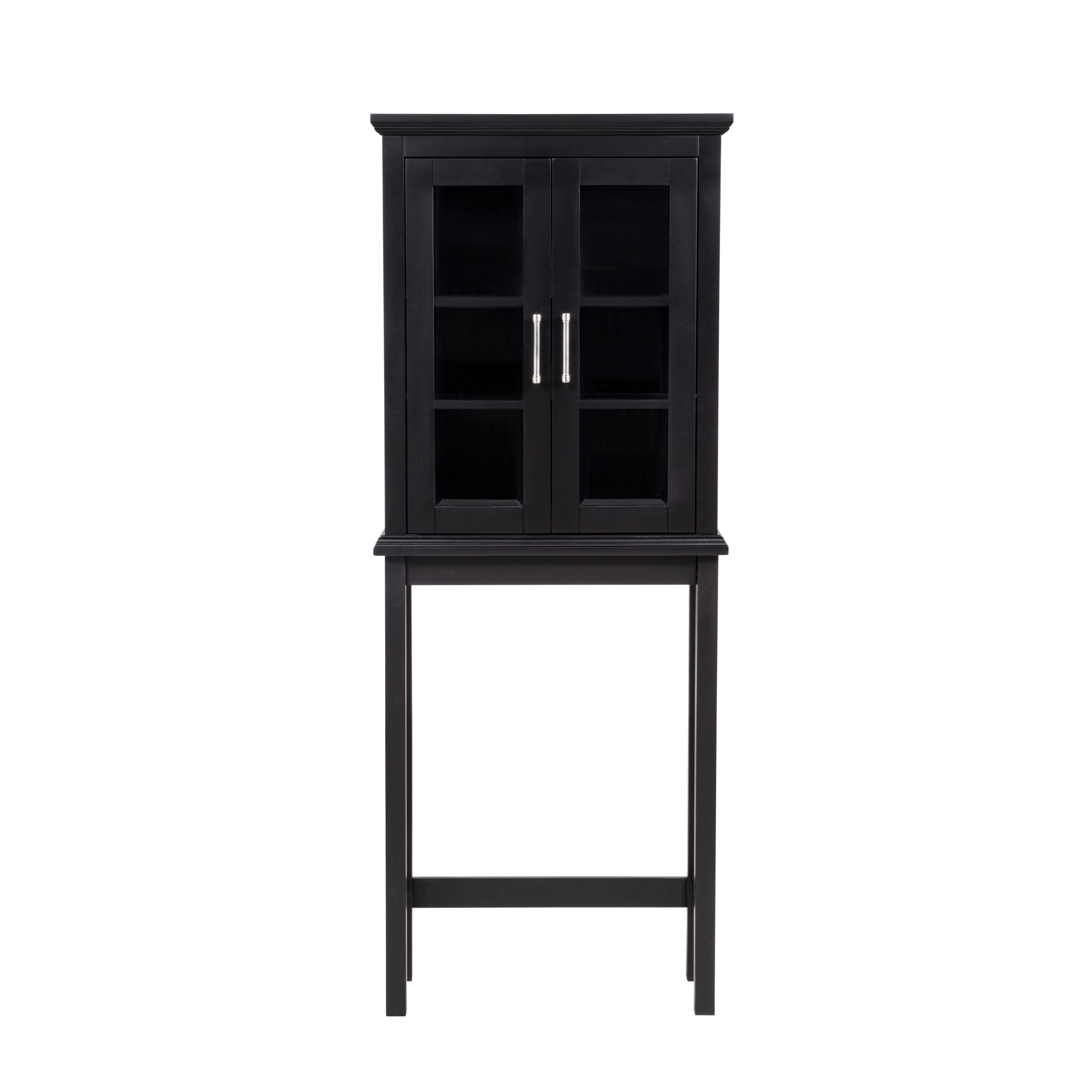 Linon Serenity Black Over the Toilet Bathroom Space Saver