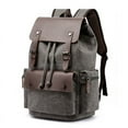 thumbnail image 3 of 1pc Trendy Retro Canvas Computer Bag Backpack, Student School Bag, Retro Casual Backpack, Strong Durable Travel Business Trip Storage Bag, 3 of 5