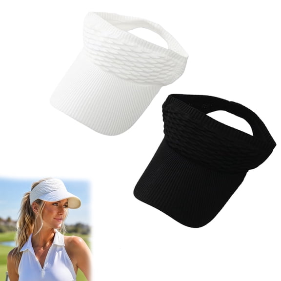 High Ponytail Sun Visor Hat, Women's Sun Visor Hats, Knitted Breathable Wide Brim UV Protection Cap
