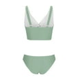 thumbnail image 4 of Bikini Swimsuit For Women Cropped Tankini Beach Padded Knot Cut Out Adjustable Swimwear Bikini Tops for Women Full Coverage for Women Bikini Area Sheer Bikini High Waist Two Bikini Set Women String, 4 of 4
