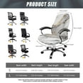 thumbnail image 6 of FKELYI White Marble Texture Print Anti-Dust Office Chair Cover Stretch Fabric Computer Chair Slipcover for Armchair Swivel Boss Chair Protector for Home Office Decoration, Large, 6 of 6