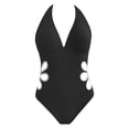 thumbnail image 6 of QHFBli Womens One Piece Swimsuits Floral Deep V Neck Cut Out Tummy Control Bathing Suit, 6 of 6