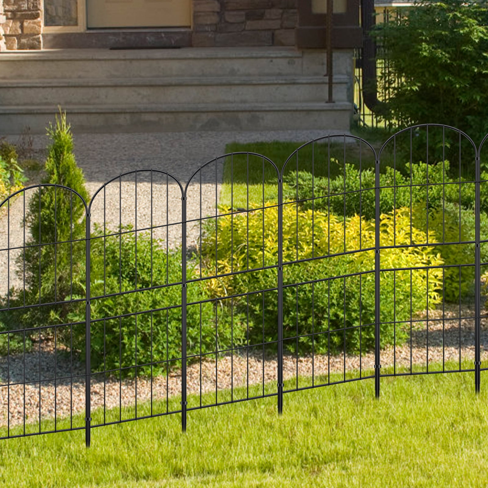 36" (H) x 10FT (L) Metal Decorative Garden Fence Outdoor Patio Barrier Extra Height