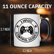 I Have Control Issues Mug - Funny Gaming Mug | Broken Game Controller | Gamer Gift | Video Game Lover | Gift Idea for Gamers - 11 Ounce Black Rim Handle Novelty Coffee Cup - WMUG1278-BLK