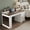 White, variant on 55" Barn Door Farmhouse Computer Desk with Charging Station, Storage Cabinet & Pegboard - Writing Desk, Office Desk for Home, Dark Walnut