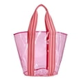 thumbnail image 4 of No Boundaries Women's Clear Beach Tote, Pink, 4 of 6