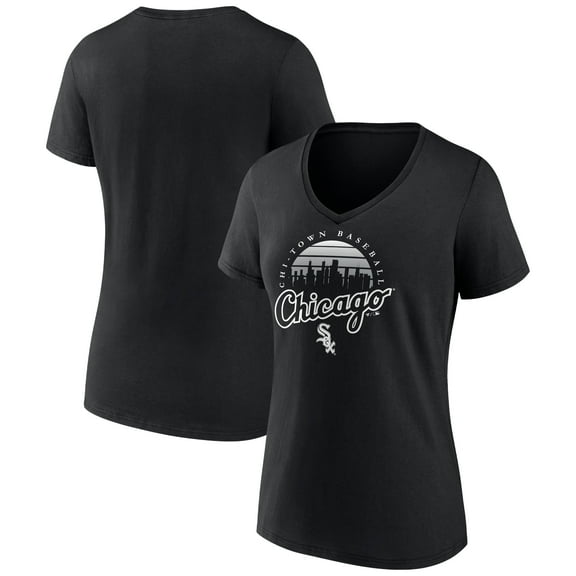 Women's Black Chicago White Sox One Champion V-Neck T-Shirt