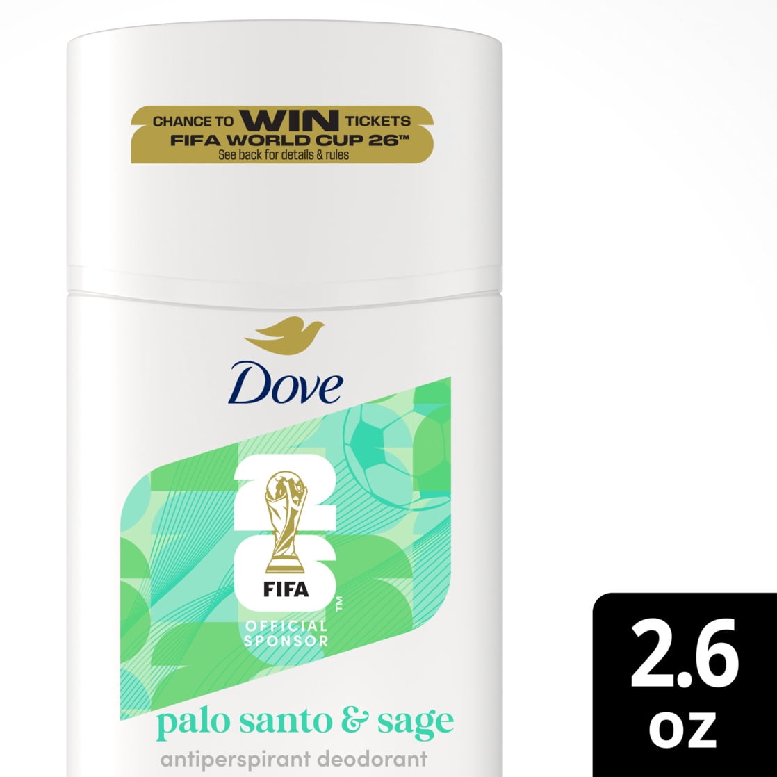 Dove Limited Edition FIFA Deodorant Stick for 72-Hour Sweat and Odor Protection Palo Santo & Sage Alcohol Free, 2.6 oz