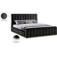 thumbnail image 2 of Meridian Furniture Amara Black Velvet Upholstered King Bed, 2 of 10
