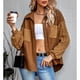 thumbnail image 2 of Chaqueta polar para mujer Caramel S con botones en la parte delantera, mangas de punto trenzado y bolsillo en el pecho, estilo abullonado largo, 2 of 6