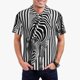 thumbnail image 1 of Balery Optical Zebra Illusion Camisa Polo de Hombre con Estampado, de Manga Corta y Tejido Medio, Camisa Tipo Golf Polo-Medium, 1 of 6