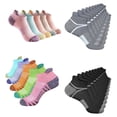 thumbnail image 4 of JUUNthy Adult Athletic Socks 5-Pack, Low Cut Soft Breathable Non-Slip Cushion Running Trainer Ankle Socks Gray, 4 of 11
