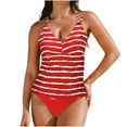 thumbnail image 2 of Runfenguu Swimsuit Bikini Swimsuit Plus Sizewomen Printed Chest Cushion Soft Backless Pants Split Swimsuit Bikini Three Piece Set, 2 of 9