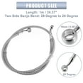 thumbnail image 4 of 39.37" Length 10mm ID Motorcycle Hydraulic Brake Line Oil Hose Pipe Stainless Steel Braided Cable for ATV Silver Tone, 4 of 6