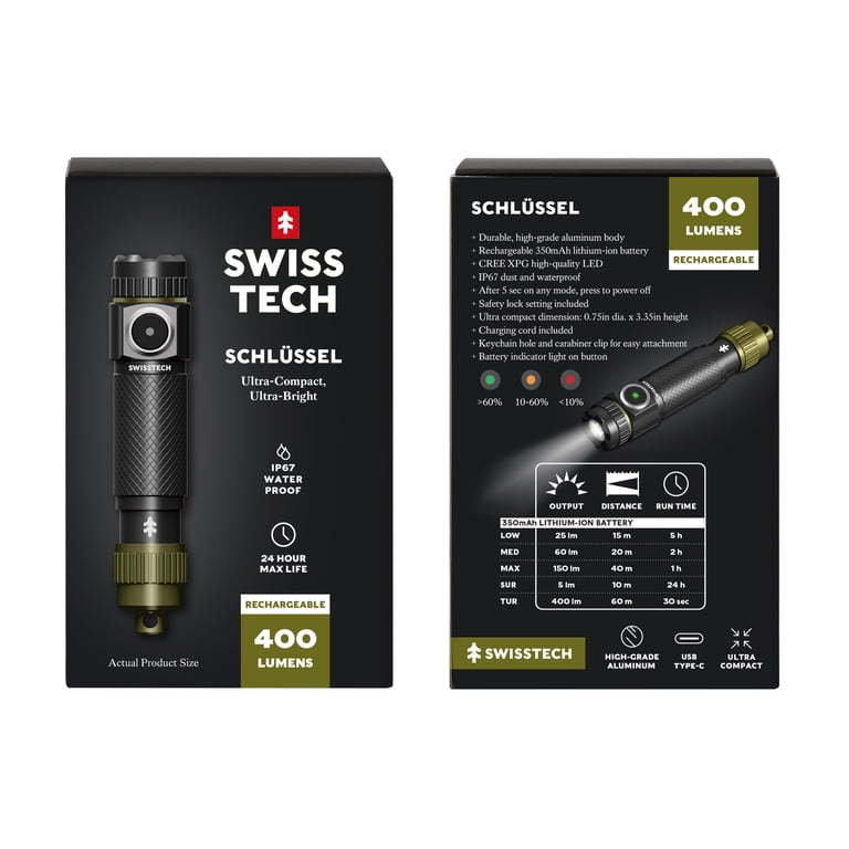 すっシー 　　CHANNEL S Swiss Tech Schlussel 400 Lumens Mini Rechargeable Keychain