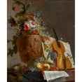 thumbnail image 3 of Jean-Jacques Bachelier 20x23 Black Modern Framed Museum Art Print Titled - Still Life with Flowers and a Violin (circa 1750), 3 of 5
