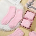 thumbnail image 7 of 5 Pairs Bow Fuzzy Socks for Women Winter Warm Slipper Socks Plush Coral Fleece Gift for Christmas Spa Home Sleeping, 7 of 7