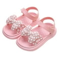 thumbnail image 1 of Baby Toddler Girls Soft Open Toe Summer Sandals Flower Princess Flat Shoes, 1 of 6