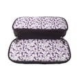 thumbnail image 5 of Lsque Violets Flowers Printed Big Capacity PU Leather Pencil Case Large Pencil Pouch Stationery Pen Bag Pencil Holder for Teen, 5 of 6