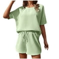 thumbnail image 2 of Puntoco Moda Mujer Verano Casual Manga Corta Blusas Botton Cuello Redondo Tops Pantalones Largos Liquidación Puntoco Puntoco-2951, 2 of 6
