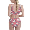 thumbnail image 3 of Fotbe Rose Flowers Women's High Waisted Bikini Tankini Sets Two Piece Bathing Suits High Cut Scoop Neck Swimsuit-Large, 3 of 8