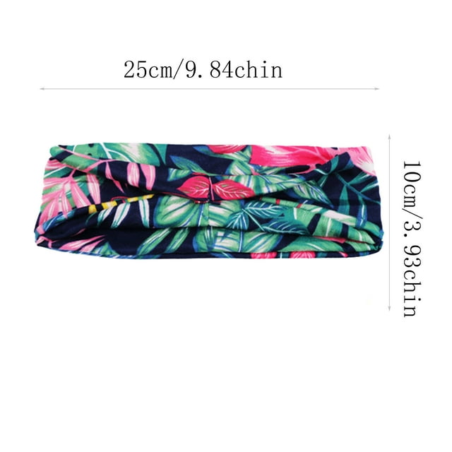 Bandeau Femme Mode Style Bohème Imprimé Grand Côté Extensible Bandeau Croisé Sport