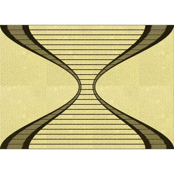 Ahgly Company Machine Washable Indoor Rectangle Transitional Sun Yellow Area Rugs, 4' x 6'