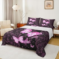 Manfei Bohemian Butterfly Twin Sheet Sets, Mandala Pink Paisley Twin Fitted Sheet, Hippie Western Animal Flat Sheet, Lightweight Room Decor, 3 Pieces