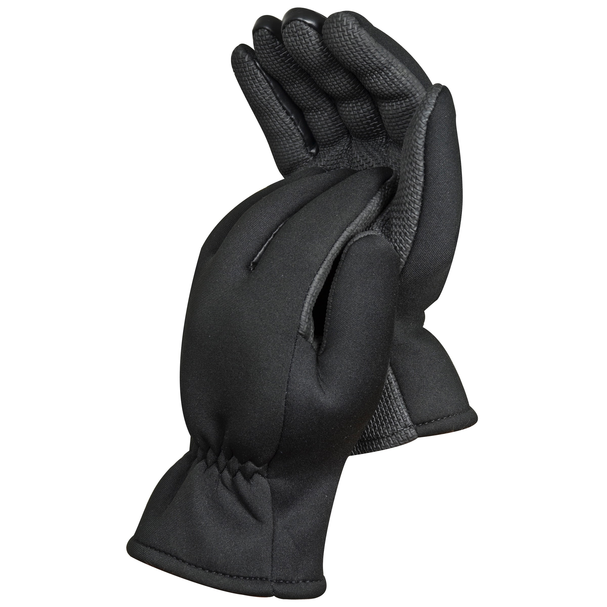 South Bend Fleecelined Neoprene Fishing Gloves Ice Gear, Black, Unisex