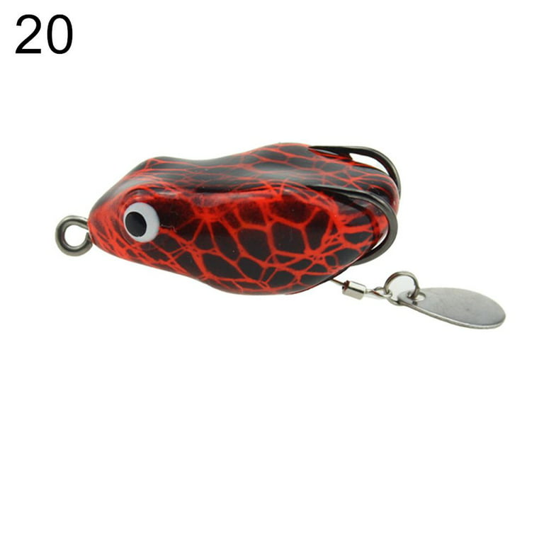 Artificial Colorful Soft Bass Lures Floating Double Hooks Swimbaits Fishing  Lures Frog Lure Thunder Frog 20