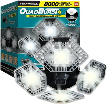 Bell Howell Quad Burst 8000 Lumens, LED Ceiling Light Work Light, Garage Light, Indoor Outdoor Lighting As Seen On TV