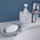 thumbnail image 1 of Taza de jabón, bandeja de jabón con un pedazo de jabón, accesorio de baño, taza de almacenamiento de muebles elegantes, gris, 14.5x1.2x9.5cm PenghuiLiu 9024719109206, 1 of 5