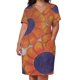 thumbnail image 3 of Vestido holgado con bolsillos y flores naranjas y moradas trajes de playa para mujer vestidos de verano para uso diario, 3 of 7