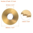 thumbnail image 2 of Uxcell 40mm Dia 13mm Arbor 0.8mm Thick 72 Tooth Titanium Coated Circular Saw Bit, 2 of 4