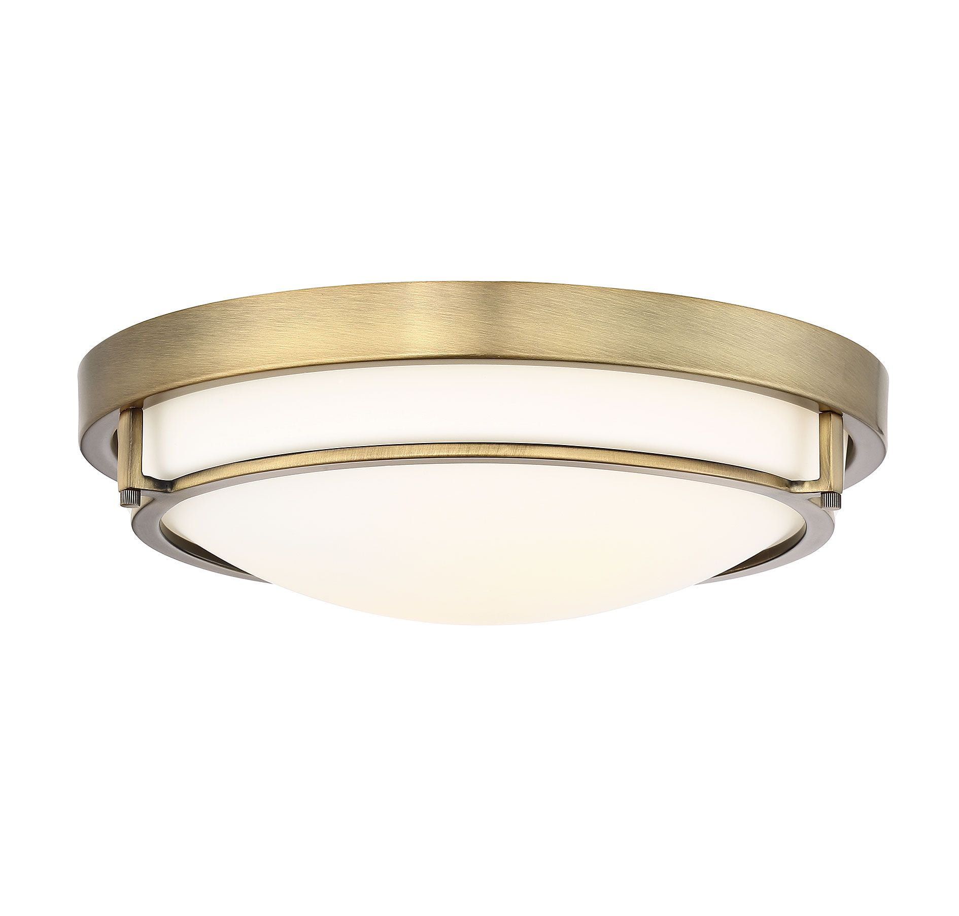 Trade Winds Felton 2-Light Flush Mount Ceiling Light in Natural Brass