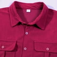 thumbnail image 4 of Awdenio T Shirts for Man Regular Fit Short Sleeve Button Down Utility Shirts with Two Chest Pockets, 4 of 6