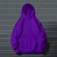 thumbnail image 2 of Women's Pullover Hoodies Fashion Solid Color Long Sleeve Fall Tops Crewneck Casual Sweatshirt Drawstring Comfy Tops with Pockets, 2 of 5