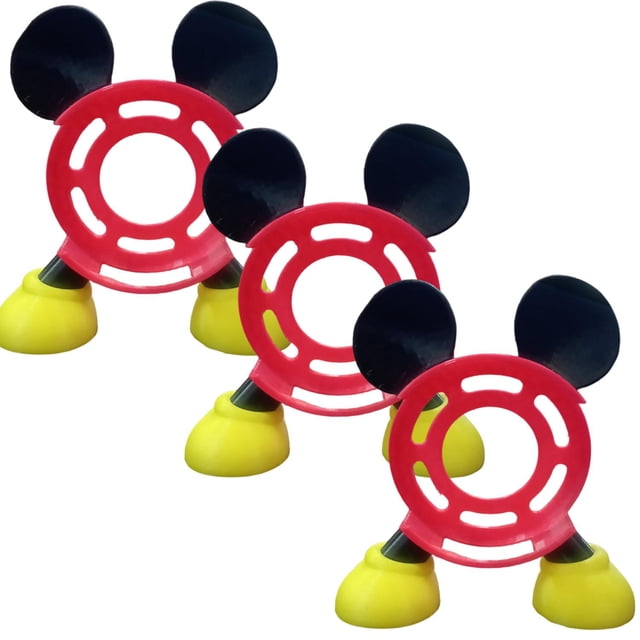 Soporte Alexa para Oficina 3ra Gen MickeyAlexa 3 pzs 16.5x14.5x6.3cm Negro Rojo y Amarillo No incluye Alexa Echo ni Carg