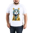 thumbnail image 4 of Men's Graphic TeeCat Letter Print T-Shirts Round Neck Short Sleeves Sizes XS-5XL Summer Daily Casual Tops, 4 of 5