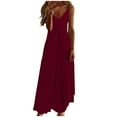 thumbnail image 1 of Birdeem Mode Femmes Été Décontracté Robe Longue Sans Manches à Col en V, 1 of 5