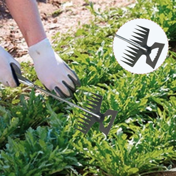 Weed Puller Tools Sharp Weeding Tool, Portable Garden Weeder Tool Uprooting Weeding Tool, 11 Teeth Hand Weeder for Vegetable Gardening Backyard Farm Planting & Weeding