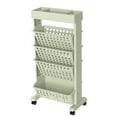 thumbnail image 2 of Mobile 5-Tier Book Cart with Wheels, Study Desk Organizer for Kids/Adults, Green, 2 of 9